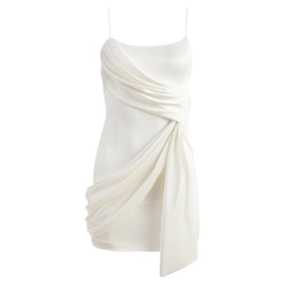 Alice + Olivia svetlana White Draped Mini Dress - Picture 2 of 13